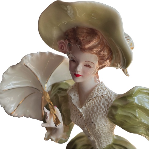 Florence Ceramics “Amber” Porcelain Figurine Moss Dress Lace Bodice vintage ‘57 - Picture 13 of 15